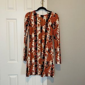 Long sleeve party cocktail dress SMALL